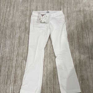White Lace-Up Pants